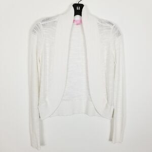 Lily Pulitzer Amalie cardigan Sweater Size S White Beachy Open Front